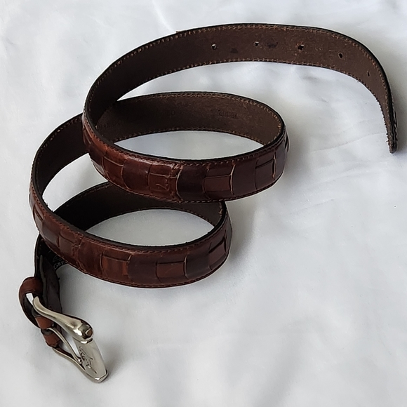 GREG NORMAN Brown Oil Tanned Cowhide Belt - Picture 11 of 11